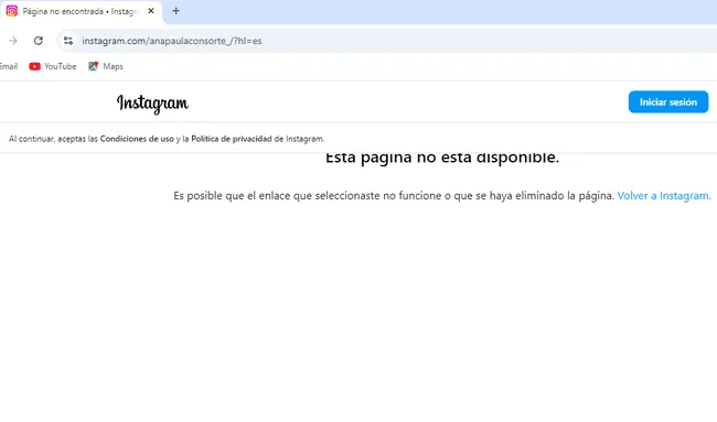 Así luce la cuenta de Instagram de Ana Paula Consorte (Captura de pantalla) Así luce la cuenta de Instagram de Ana Paula Consorte (Captura de pantalla)