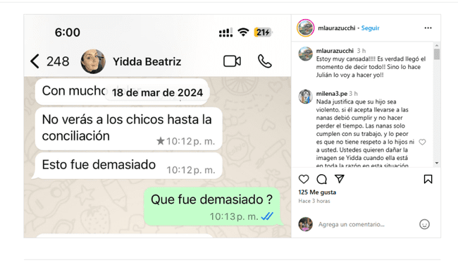  Mamá de Julián Zucchi expone chats contra Yidaá    