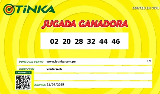 Números ganadores de La Tinka   