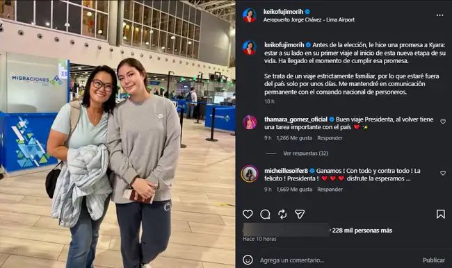Keiko Fujimori sale del país con su hija Kyara Keiko Fujimori sale del país con su hija Kyara