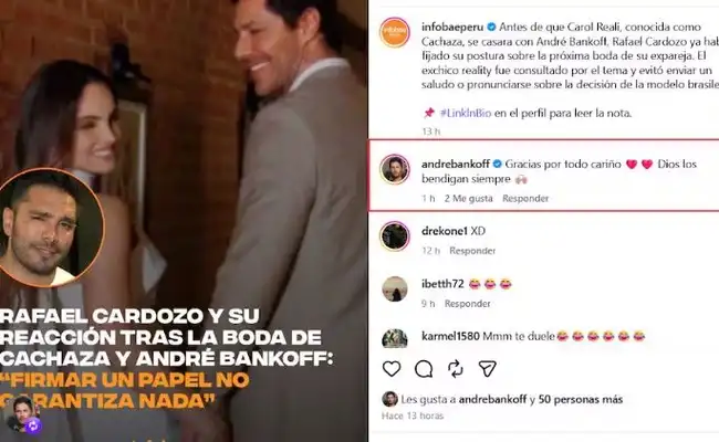 André Bankoff respondió a un medio que hablaron de su matrimonio. André Bankoff respondió a un medio que hablaron de su matrimonio.