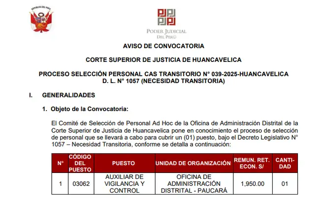 Convocatoria del Poder Judicial Convocatoria del Poder Judicial