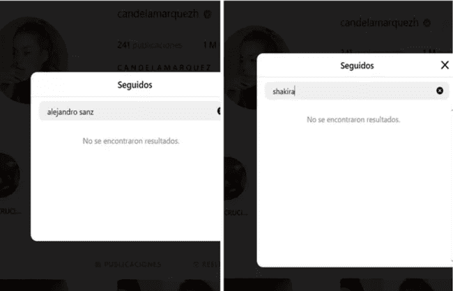 Candela Márquez deja de seguir a Shakira Candela Márquez deja de seguir a Shakira
