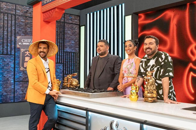 José Manuel Peláez, Javier Masías, Nelly Rossinelli y Giacomo Bocchio. Foto: “El Gran Chef”/Instagram   