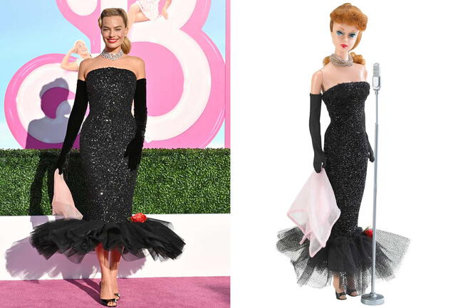 Margot Robbie se roba el show con outfit inspirado en la Barbie de 1960. | People.   