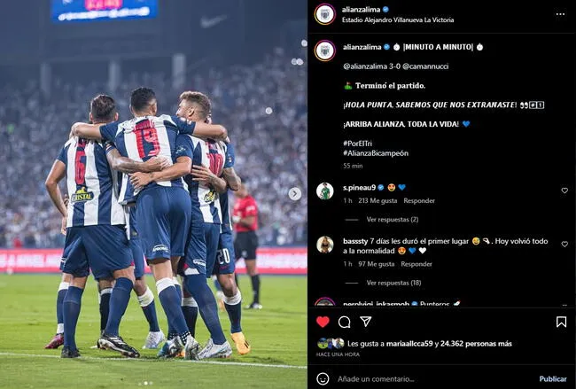 Mensaje de Alianza Lima.   