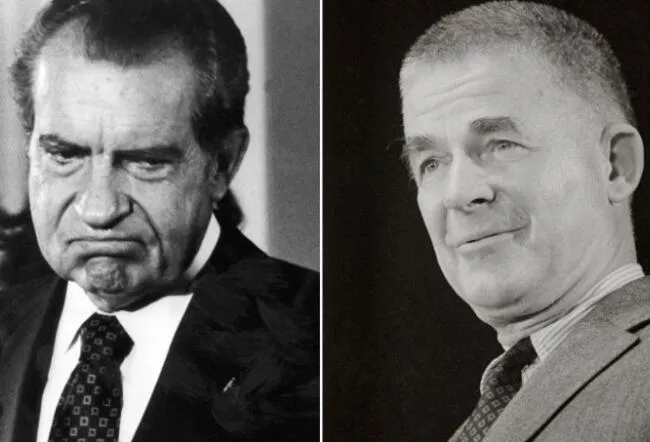 Richard Nixon y el fiscal Archibald Cox.   