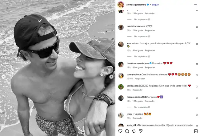 Alondra García Miró compartió post con su pareja  
