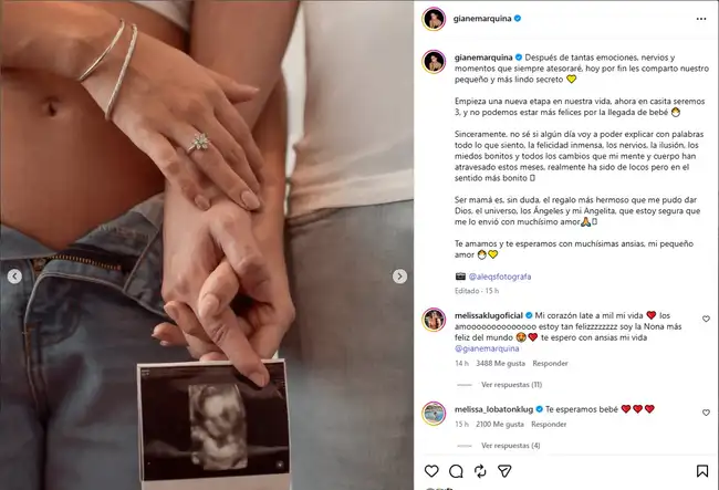 La joven compartió la feliz noticia.  