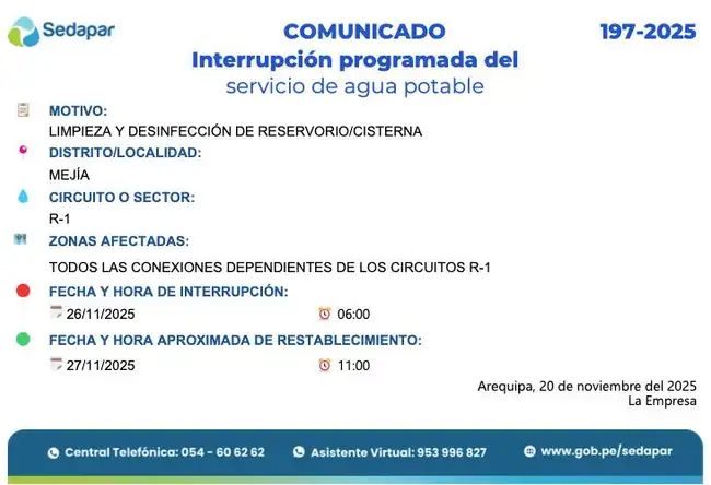 Corte de agua en Mejía.<br> Corte de agua en Mejía.<br>