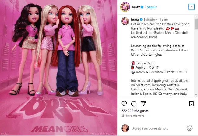 Fuente: Bratz Instagram   