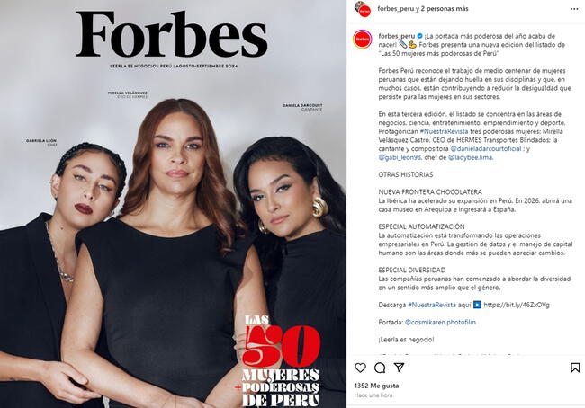 Daniela Darcourt en Forbes   