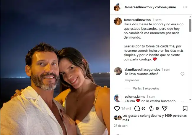 Tamara Sánchez De la Madrid compartió foto con su nueva pareja. Tamara Sánchez De la Madrid compartió foto con su nueva pareja.