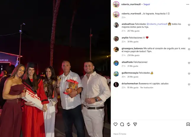 Roberto Martínez dedicada sencillo mensaje a hija de Melissa Loza por su graduación.  