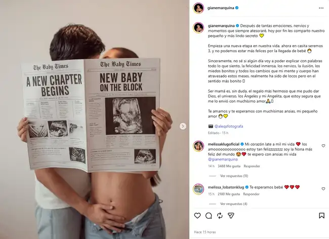 Gianella Marquina es la única hija de Melissa Klug con carrera profesional.  