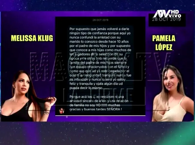 Conversación entre Melissa Klug y Pamela López.   