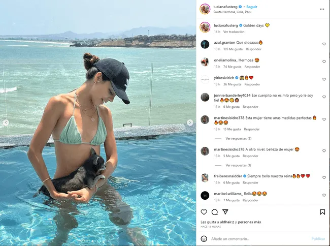 Cientos de comentarios a favor de Luciana Fuster se leen en su cuenta de Instagram   
