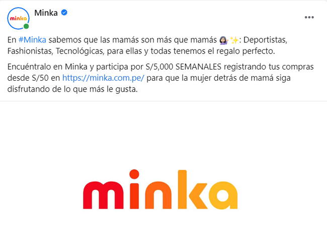 Minka presenta su campaña en todas sus redes sociales.   