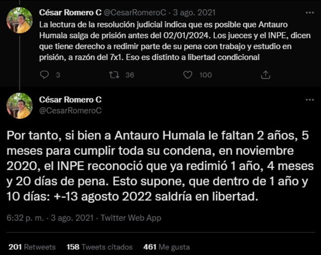César Romero sobre Antauro Humala.   