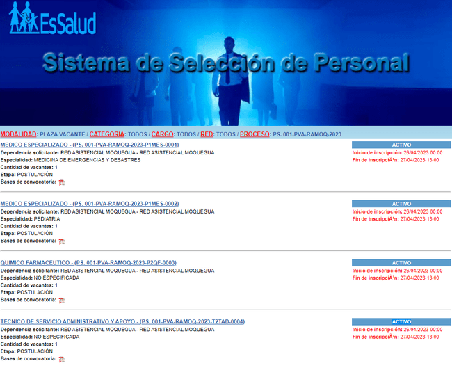  Convocatoria laboral en EsSalud anuncia puestos para estudiantes universitarios y técnicos.    