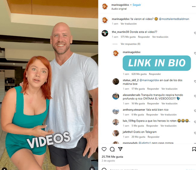 Marina Gold vídeo con Johnny Sins   