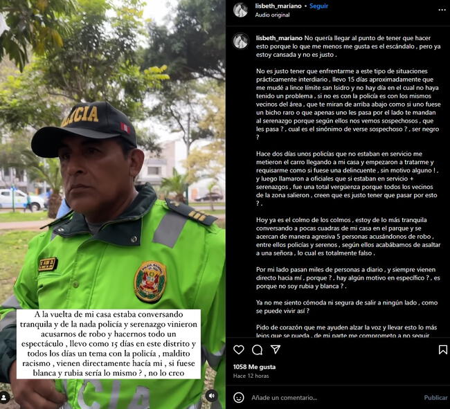 Modelo dominicana denuncia racismo de policías peruanos.   