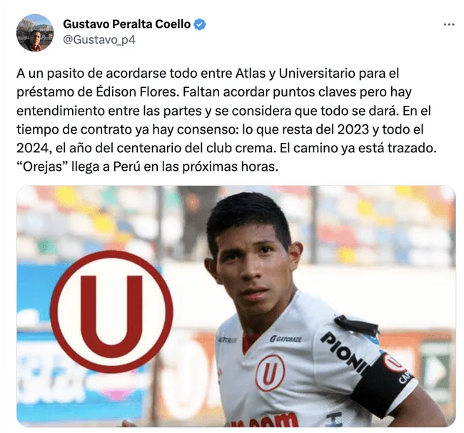 Edison Flores volvería a la 'U'.   