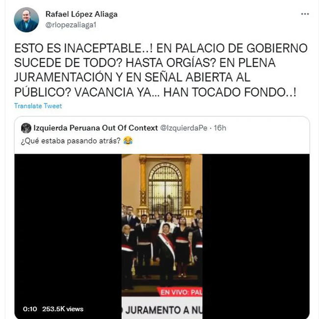 Mensaje de Rafael López Aliaga.   