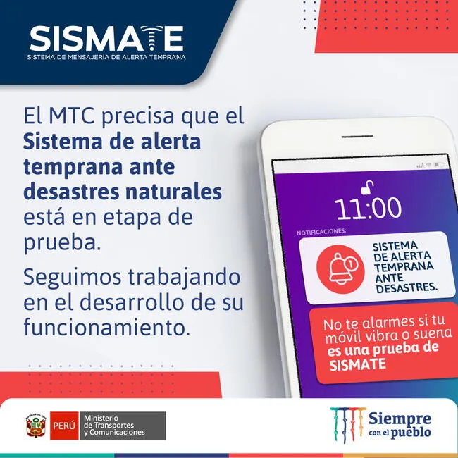 El MTC explicó las razones del por qué no se envió la alerta de emergencia del Sismate, tras sismo de 5.5 registrado en Lima. Foto: MTC   