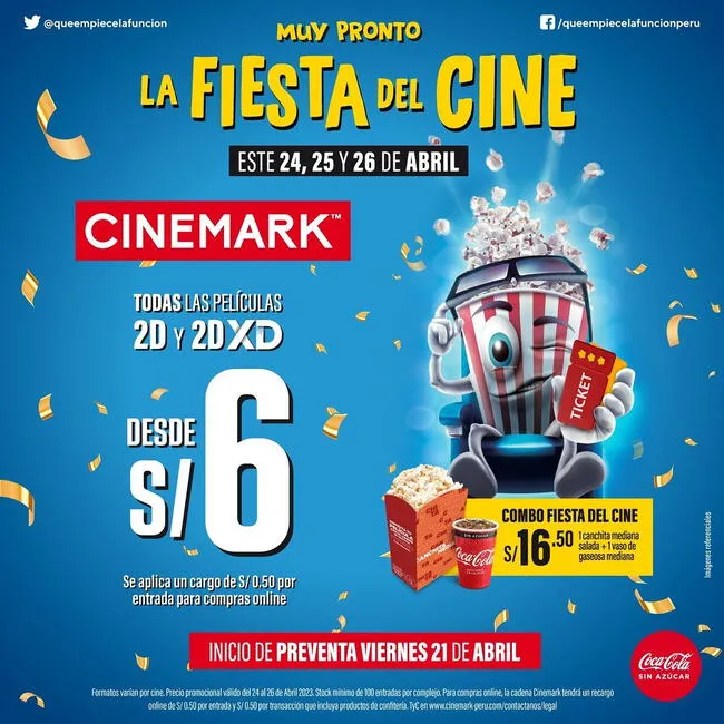  Fiesta del Cine anunciada por Cinemark.    