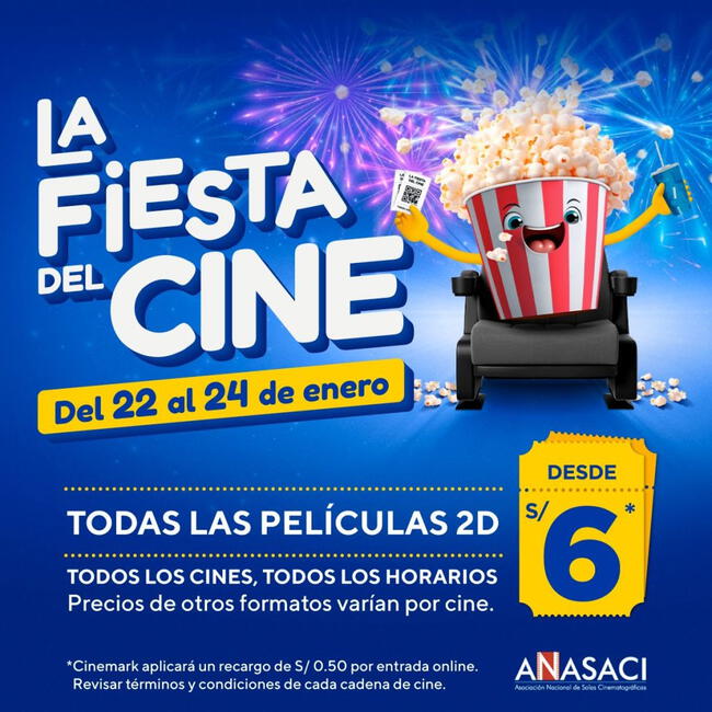  Conoce más detalles sobre la Fiesta del Cine que se celebra en Perú 2024.    