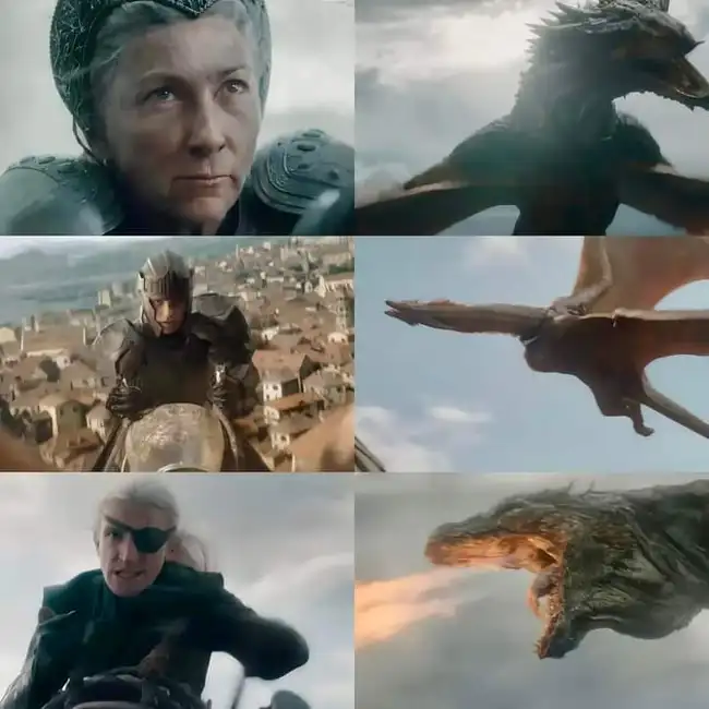 Rhaenys Targaryen luhó hasta el final junto a su dragón   