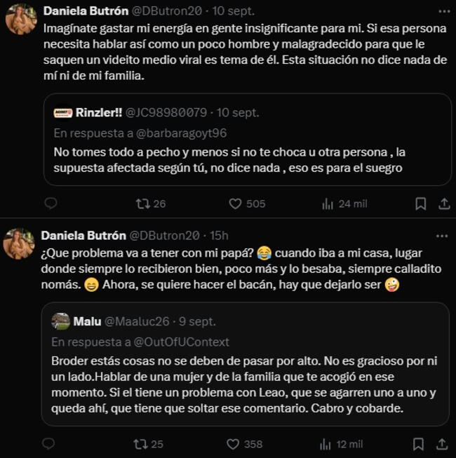 Daniela Butrón y su respuesta al polémico mensaje de su ex pareja Mauricio López.   