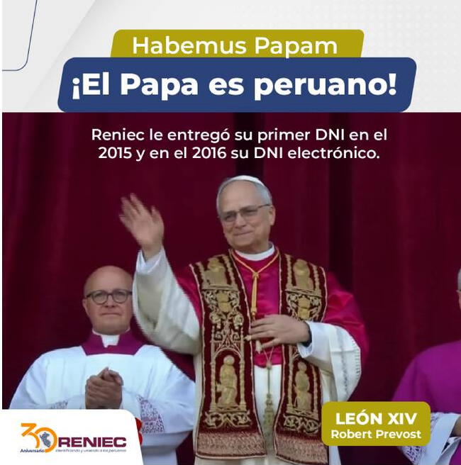 <strong> Papa León XIV recibe saludo de Reniec</strong>   