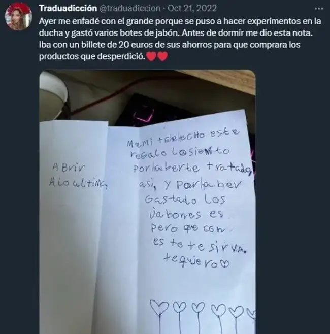 La carta emocionó a millones de usuarios. La carta emocionó a millones de usuarios.