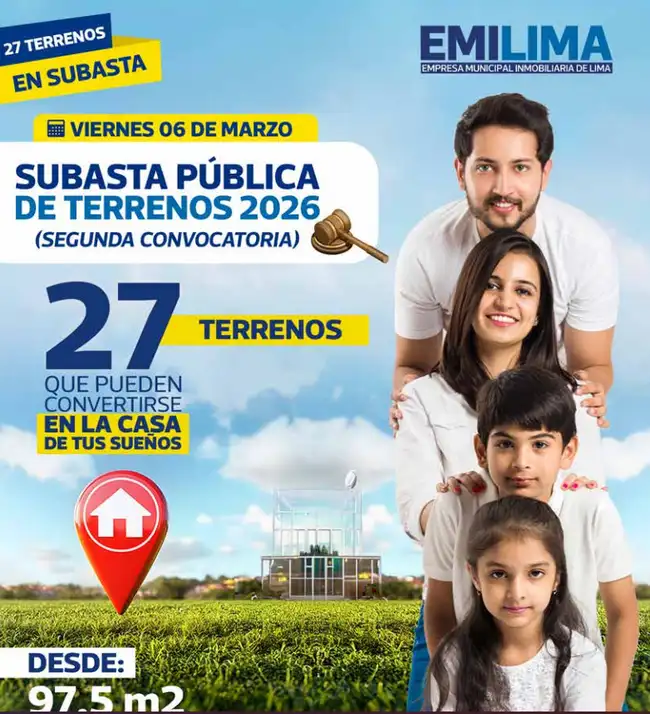 Subasta de terrenos en Lima   