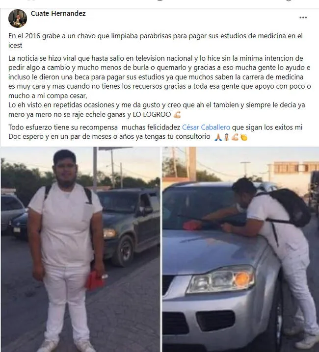 El joven trabajaba de día y noche para lograr sus sueños. Foto: Facebook.   