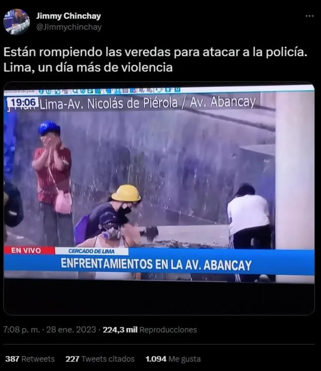 Mensaje de Jimmy Chinchay que causó polémica en redes.   