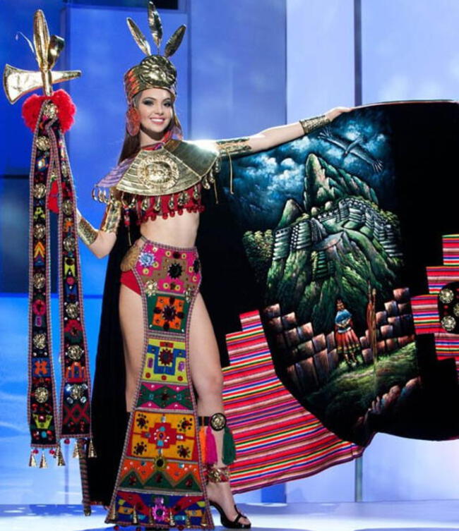 El traje típico de Natalie Vértiz era considerado uno de los más hermosos del Miss Mundo   