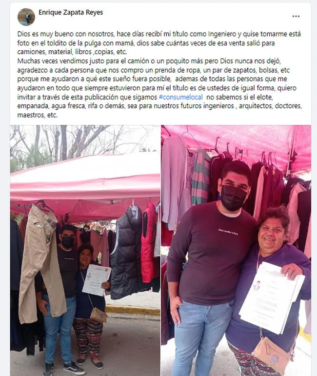 El joven le dedicó emotivas palabras a su madre.   