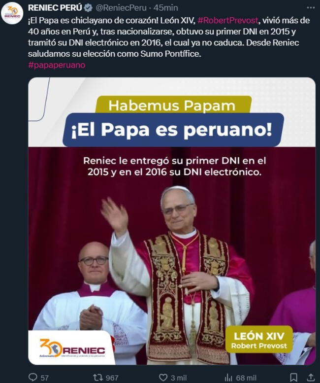 <strong> León XIV es de nacionalidad peruana desde el 2015</strong> <strong> León XIV es de nacionalidad peruana desde el 2015</strong>