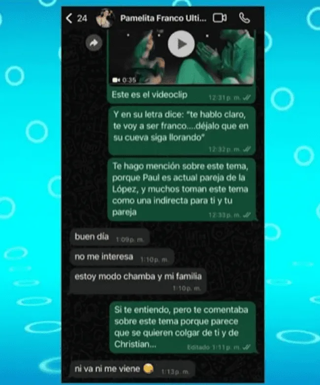 Pamela Franco responde a novio de Pamela López   