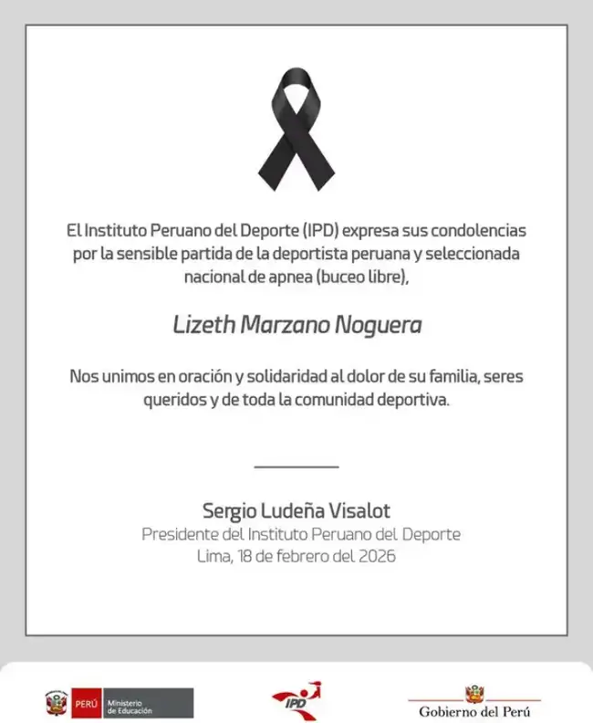  IPD expresó sus condolencias a la familia de la deportista. Fuente: X 
