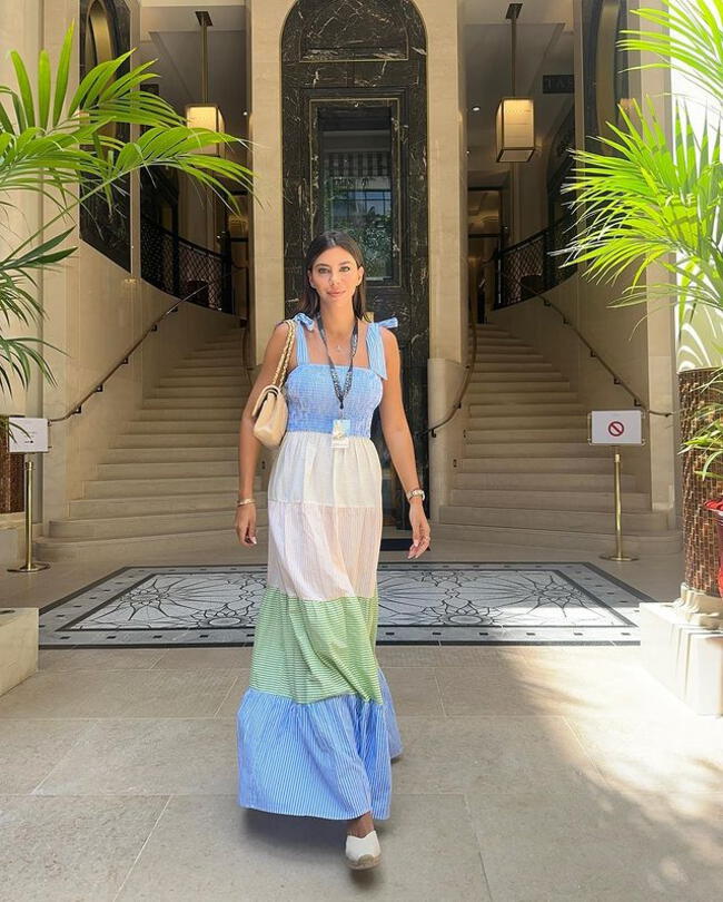 Alondra García Miró deslumbra en el Grand Prix de Mónaco con un maxi vestido. | Instagram.    