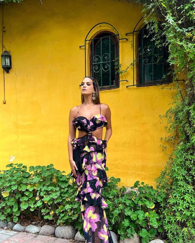 Valeria Piazza con vestido cutout floreado. | Instagram   
