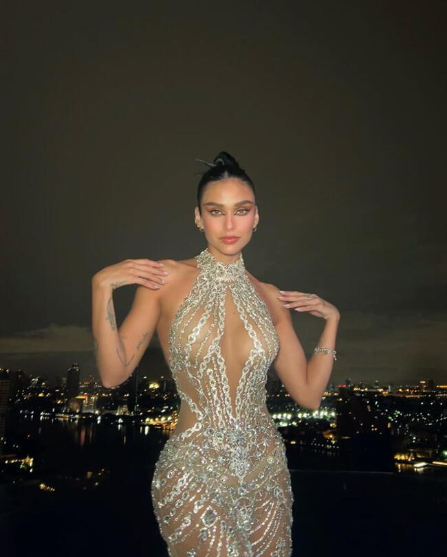 Janick Maceta deslumbra con vestido de pedrería. | Instagram.    
