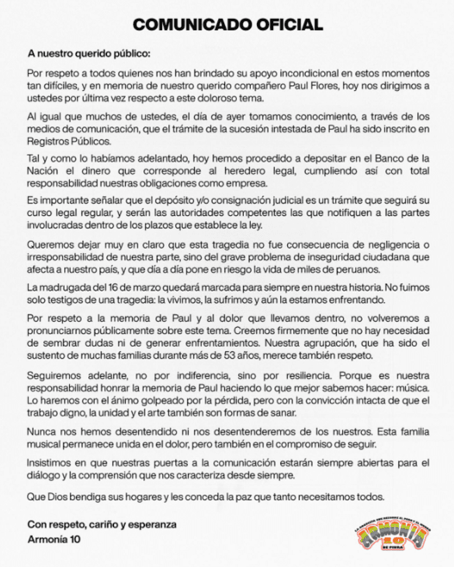 <strong> Armonía 10 responde a Carolina Jaramillo. Foto: Instagram</strong>   