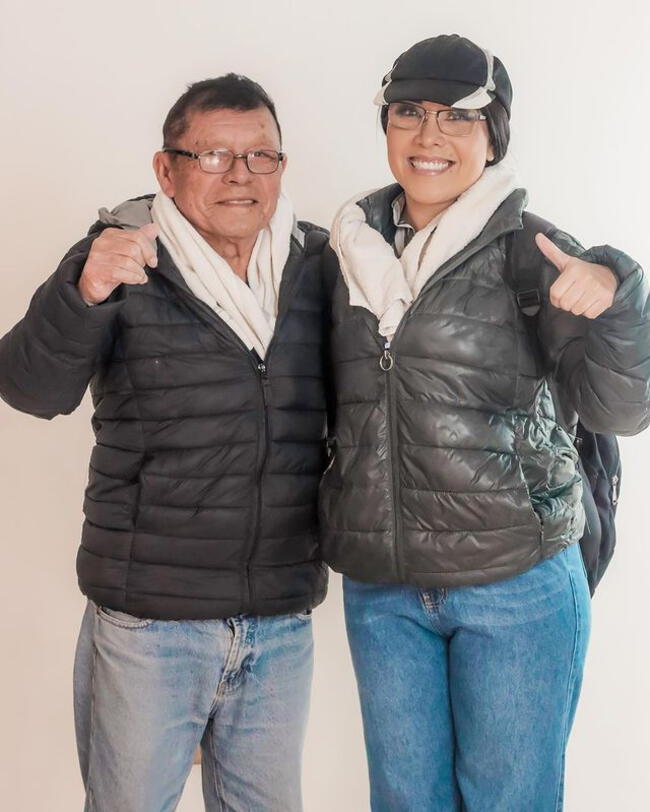 Tula Rodríguez y su papá hacen match con unas hermosas casacas puffer. | Instagram.    