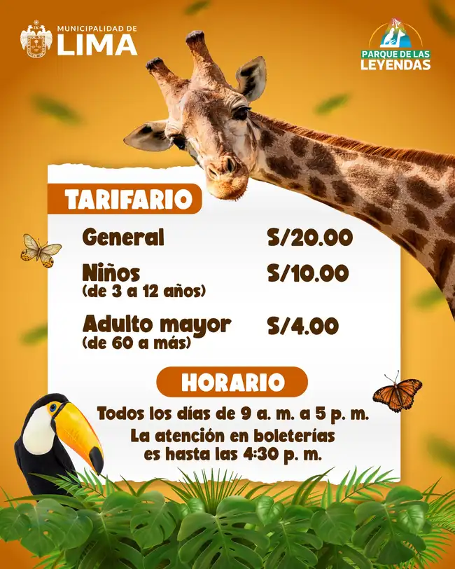  Nueva tarifa de ingreso al Parque de las Leyendas en 2026, según la MML.   