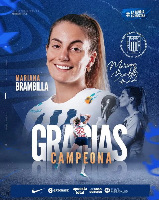 Mariana Brambilla se despidió de Alianza Lima.   